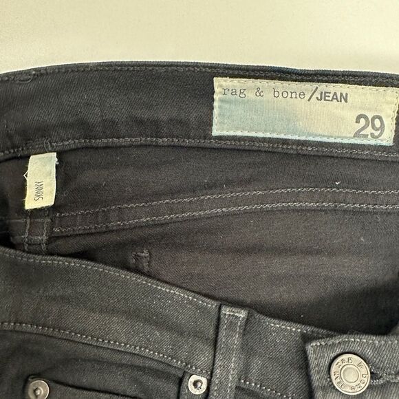 Rag & Bone Coated Black Mid Rise Skinny Jeans Size 29 - Picture 11 of 12